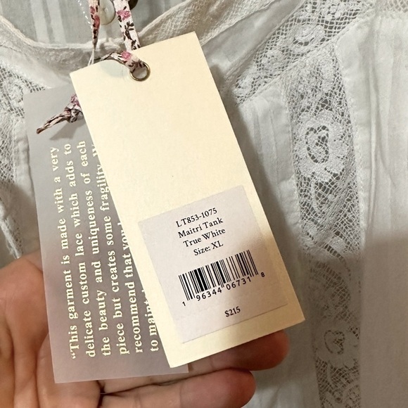 LoveShackFancy Maitri Tank in White. - Picture 5 of 6
